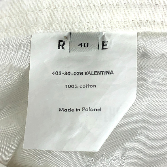 ROHE Womens Jeans 40 (US 8) White Valentina Ankle Crop Straight High Rise Pants - Picture 4 of 14